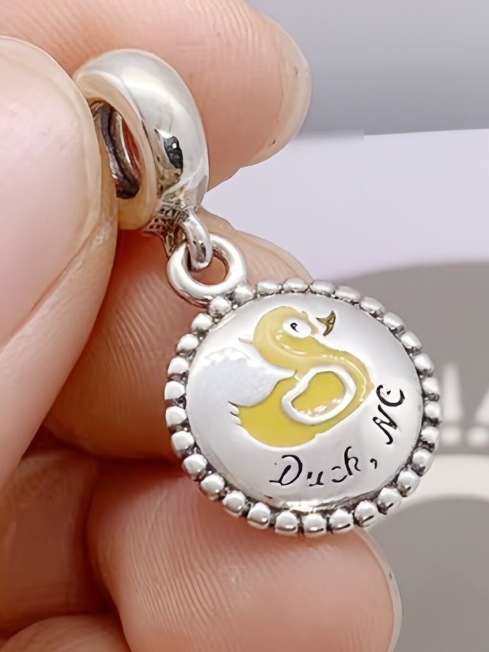 Pandora Duck, NC Charm ocean and sound sandwich Beach Travel Pendant S925